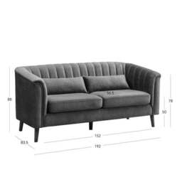 Image Furnishings Charlotte Velvet 3 Seater Sofa - thumbnail 3