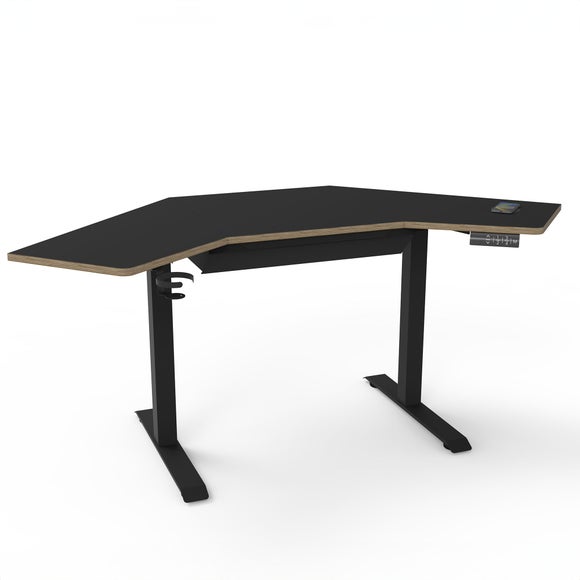 Gino Corner Height Adjustable Desk with Drawer - image 1