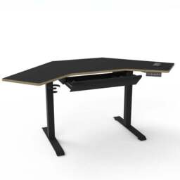 Gino Corner Height Adjustable Desk with Drawer - thumbnail 2
