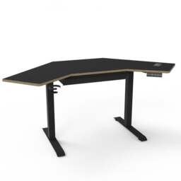 Gino Corner Height Adjustable Desk with Drawer - thumbnail 1