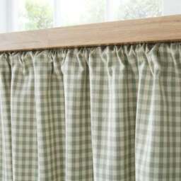 Gingham Checked Slot Top Unlined Undercounter Curtain - thumbnail 2