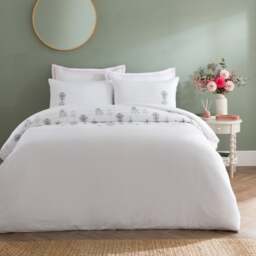 Somerset Embroidered Microfibre Duvet Cover & Pillowcase Set - thumbnail 1