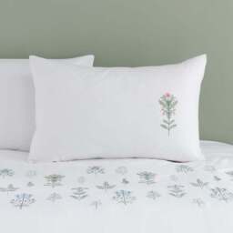 Somerset Embroidered Microfibre Duvet Cover & Pillowcase Set - thumbnail 2
