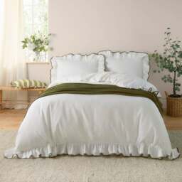 Wylder Nature Blousey 100% Cotton Sateen Duvet Cover & Pillowcase Set - thumbnail 1