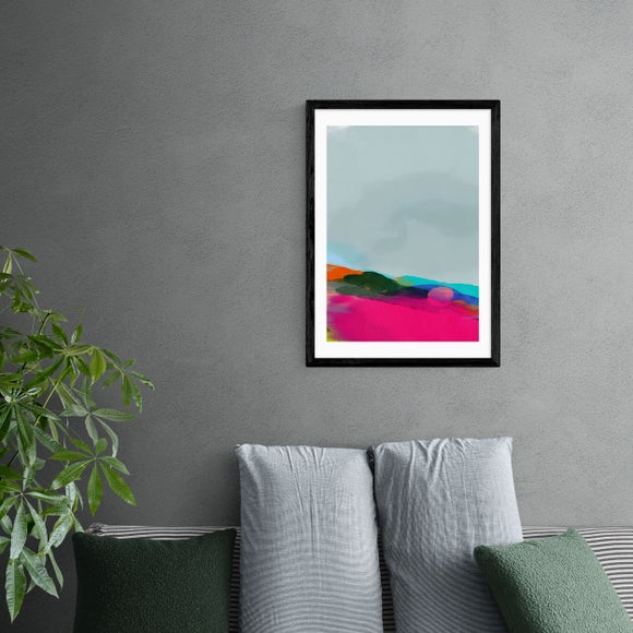 East End Prints Red Poppies Field Abstract III Framed Print - image 1