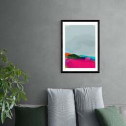 East End Prints Red Poppies Field Abstract III Framed Print - thumbnail 1