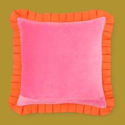 Sophie Robinson Box Pleat Velvet Square Cushion - thumbnail 4