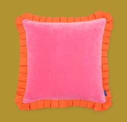Sophie Robinson Box Pleat Velvet Square Cushion - thumbnail 3