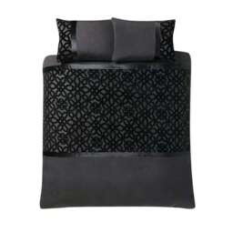 Catherine Lansfield Lattice Cut Velvet Duvet Cover and Pillowcase Set - thumbnail 4