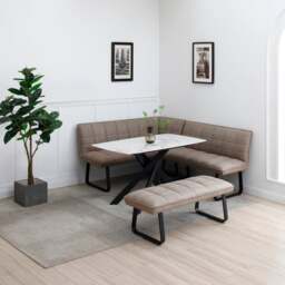 Indus Valley Aura Corner Dining Table and Bench Set - thumbnail 1