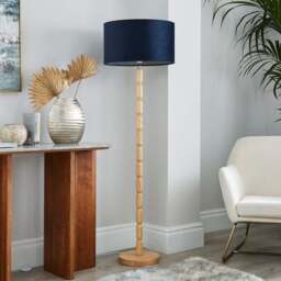 Ticking Stripe Velvet Drum Lamp Shade - thumbnail 3