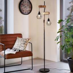 EGLO Townshend Industrial 2 Light Floor Lamp - thumbnail 1