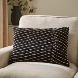 Rope Cotton Velvet Rectangular Cushion - thumbnail 1