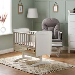 Obaby Gliding Crib, White Pine - thumbnail 1