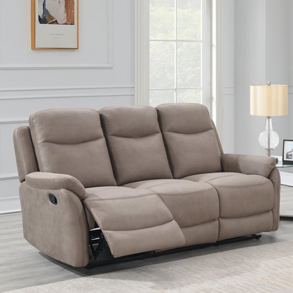 Evan Faux Suede 3 Seater Manual Recliner Sofa - image 1