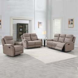 Evan Faux Suede 3 Seater Manual Recliner Sofa - thumbnail 2