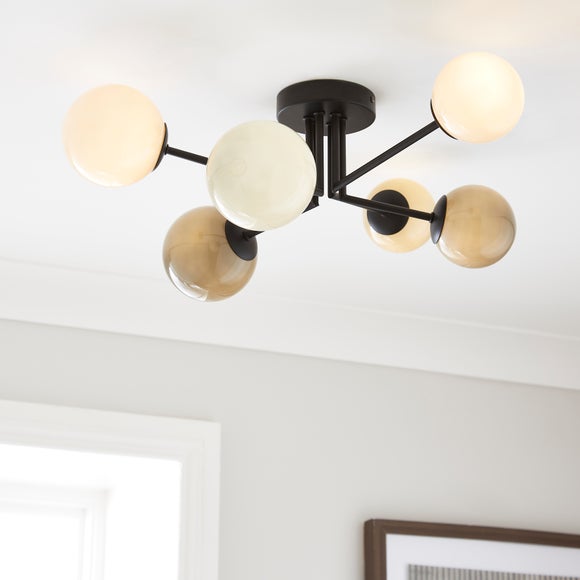 Eli Milky 6 Light Semi Flush Ceiling Light