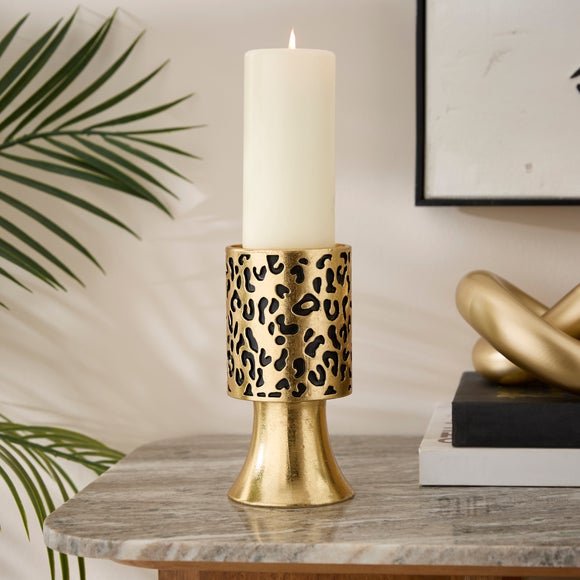 Gold Leopard Print Candle Holder - image 1