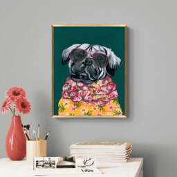 Artko Smug Pug by Yvette St Amant Framed Print - thumbnail 1