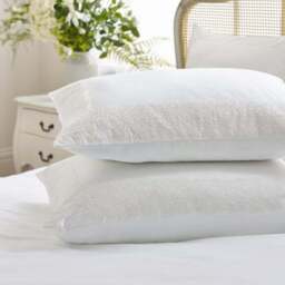 Dorma Elmley Embroidered 100% Cotton Sateen Standard Pillowcase Pair - thumbnail 2