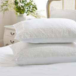 Dorma Elmley Embroidered 100% Cotton Sateen Standard Pillowcase Pair