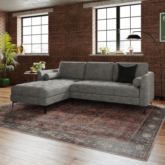 Max Multi Yarn Boucle Corner Chaise Sofa with Metal Legs - image 1