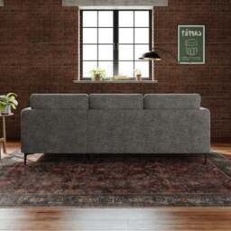 Max Multi Yarn Boucle Corner Chaise Sofa with Metal Legs - thumbnail 2