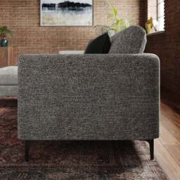Max Multi Yarn Boucle Corner Chaise Sofa with Metal Legs - thumbnail 3