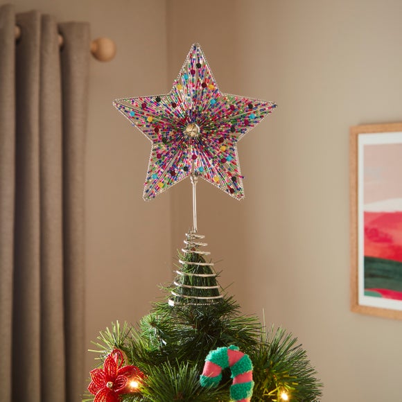 Beaded Star Multicoloured Tree Topper - image 1