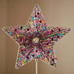 Beaded Star Multicoloured Tree Topper - thumbnail 2
