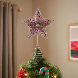 Beaded Star Multicoloured Tree Topper - thumbnail 1