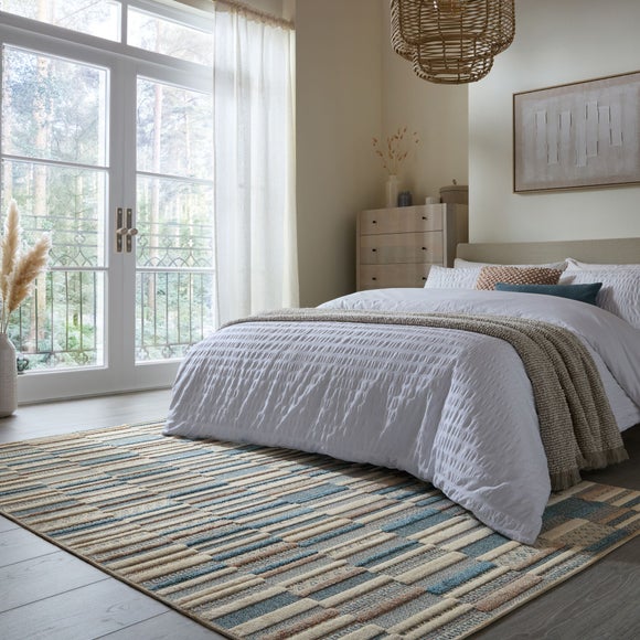 Patchwork Striped Washable Rug - image 1