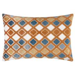 Furn. Metro Diamond Velvet Rectangle Cushion - thumbnail 3