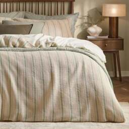 Yard Waffle Stripe 100% Cotton Duvet Cover & Pillowcase Set - thumbnail 3