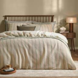 Yard Waffle Stripe 100% Cotton Duvet Cover & Pillowcase Set - thumbnail 1