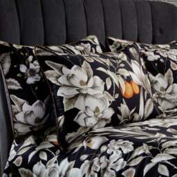 EW by Edinburgh Weavers Lavish Floral Noir 100% Cotton Sateen Pillowcase Pair - thumbnail 1