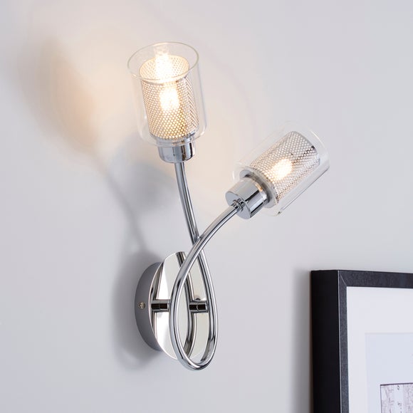 Grace 2 Light Chrome Wall Light - image 1