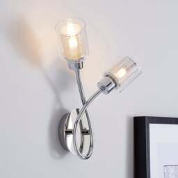 Grace 2 Light Chrome Wall Light - thumbnail 1