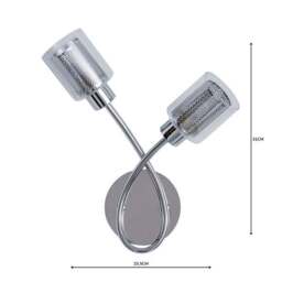Grace 2 Light Chrome Wall Light - thumbnail 5