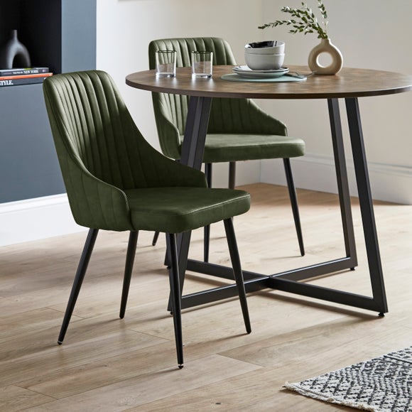 Shea Set of 2 Dining Chairs, Faux Leather - image 1