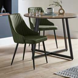 Shea Set of 2 Dining Chairs, Faux Leather - thumbnail 1