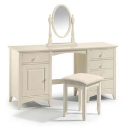 Cameo 5 Drawer Dressing Table, Stone - thumbnail 1