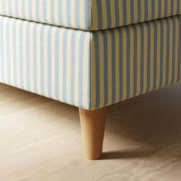 Zoe Pinstripe Fabric Square Storage Footstool - thumbnail 5