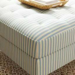 Zoe Pinstripe Fabric Square Storage Footstool - thumbnail 4