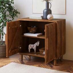 Khari 2 Door Small Sideboard, Mango Wood - thumbnail 2