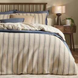 Yard Waffle Stripe 100% Cotton Duvet Cover & Pillowcase Set - thumbnail 3