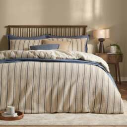 Yard Waffle Stripe 100% Cotton Duvet Cover & Pillowcase Set - thumbnail 1