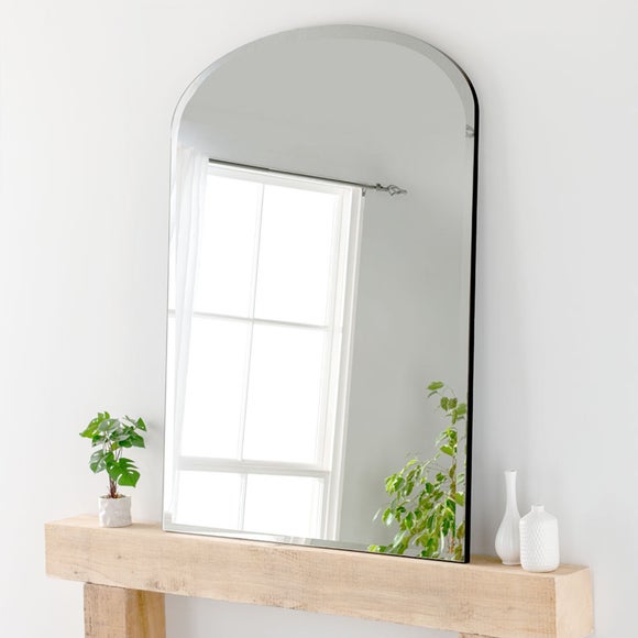 Yearn Arched Bevelled Overmantel Wall Mirror - image 1