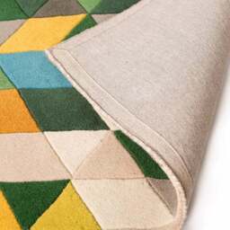 Green Illusion Geometric Prism Rug - thumbnail 2