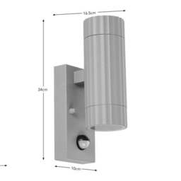 Georgi Ribbed 2 Light PIR Outdoor Wall Light - thumbnail 6
